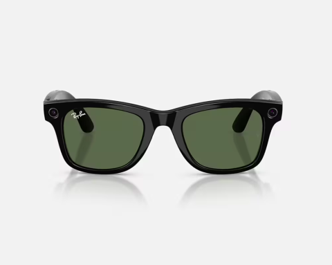Ray-Ban Meta Wayfarer Gen 2 High Bridge Fit Shiny Black G-15 Green 50-22 [1]