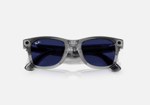Ray-Ban Meta Wayfarer Gen 2 AI Glasses Shiny Transparent Grey/Sapphire Transitions RW4012 6840MF 53 [3]