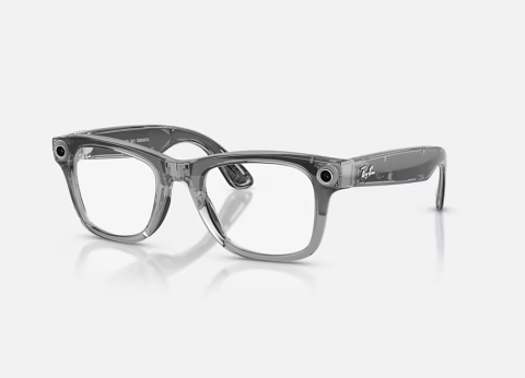 Ochelari Meta - Ray-Ban Meta Wayfarer Gen 2 AI Glasses Shiny Transparent Grey/Sapphire Transitions RW4012 6840MF 53