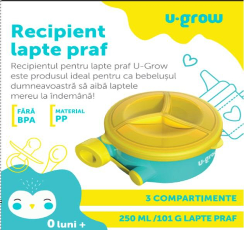 Recipient lapte praf cu 3 compartimente ,250ml, U-Grow [3]