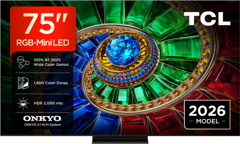TV, Electronice & Gaming - Televizor TCL RGB-MiniLed 75RM7L, 189 cm, Smart Google TV, 4K Ultra HD, 144Hz, Clasa E (Model 2026)