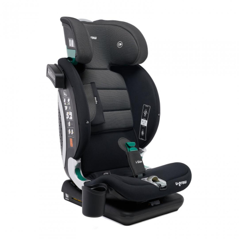 Scaun auto I-size U-Grow Goldfix Plus, isofix, 76-150 cm (9-36 kg), boxa bluetooth , negru [4]