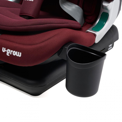 Scaun auto I-size U-Grow Goldfix Plus, isofix, 76-150 cm (9-36 kg), boxa bluetooth, rosu [6]