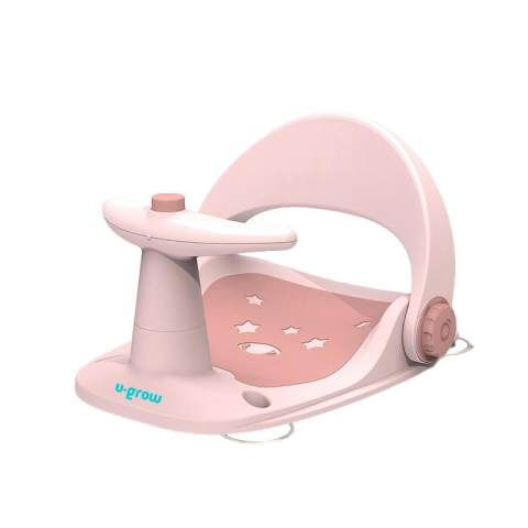 Cadite bebe si accesorii baie - Scaun baie bebe cu ghidon , spatar reglabil, roz pal, U-Grow