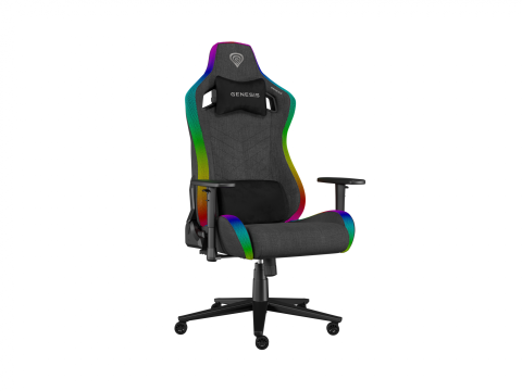 Scaun gaming Genesis TRIT 660, material textil, iluminare RGB, suporta pana la 150 kg, inaltime reglabila, spatar ajustabil, gri [2]