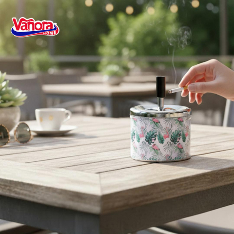 SCRUMIERA ANTI-VANT CU BUTON 9x11 CM [6]