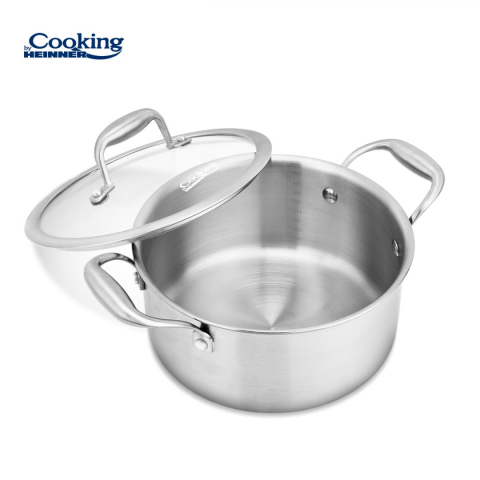SEMIOALA INOX+CAPAC STICLA 24x12CM, 5L, ATOMIC3, COOKING BY HEINNER [2]