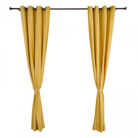Set 2 draperii catifea 140x270 cm - Galbene [2]