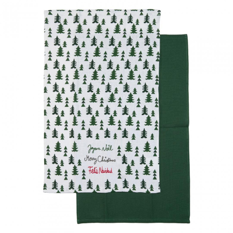 Set 2 prosoape de bucatarie, 38x63 cm,Green [1]