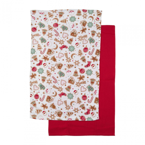 Set 2 prosoape de bucatarie, 38x63 cm,Red [1]