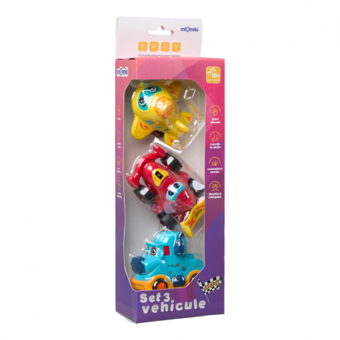 SET 3 VEHICULE ACTIONATE PRIN INERTIE, DIVERSE MODELE SI CULORI, MOMKI [14]