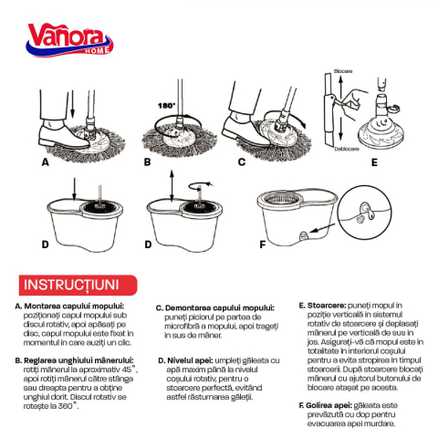 SET CURATENIE CU MOP ROTATIV, CLEAN360, ROSU [7]