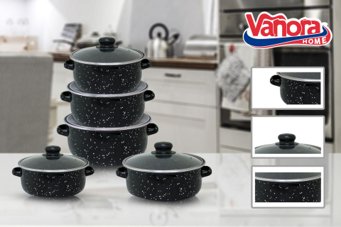 Seturi de gatit - SET GATIT 10 PIESE EMAILAT , PETRA, VANORA HOME