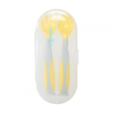 Set lingurita si furculita , galben, U-Grow [1]