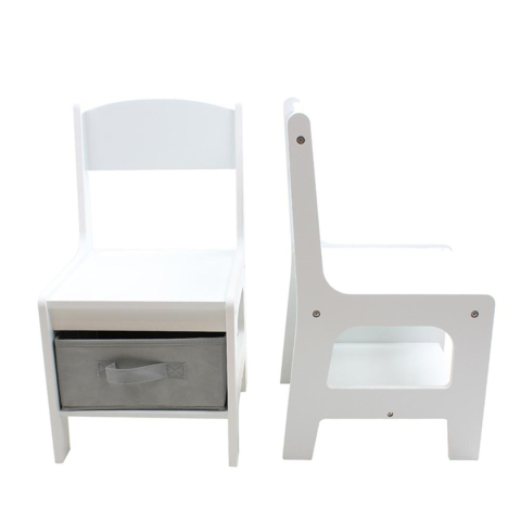 Set masuta si 2 scaune pentru copii , alb MDF, U-Grow [4]