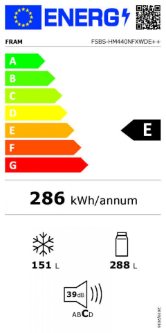 Side by Side FRAM FSBS-HM440NFXWDE++, No Frost, 439 L, Clasa E, Dozator apa, Aspect Inox [3]