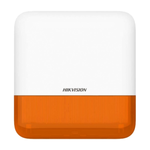 Protectie la efractie - Sirene de exterior wireless AXPRO Hikvision DS-PS1-E-WE(Orange Indicator), frecventa de operare: 868 MHz, comunicare bidirectionala Tri-X wireless protocol, distanta de comunica RF: 1600metri, criptar