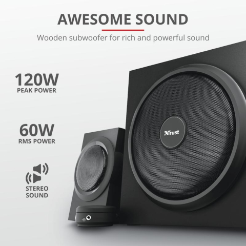 Sistem audio Trust Yuri 2.1, 60W, negru [3]