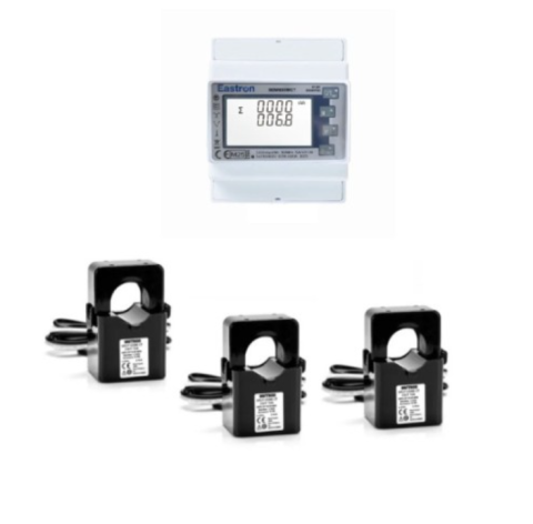 Energie Sustenabila - Solplanet EASTRON SDM630MCT V2, w/ PV mode, incl. CTs. 3p (L1,L2,L3,N), 3x230/400V, Modbus,9600bps, incl. 3pcs ESCT-T24 250A/1A, with PV mode for phase-balanced energy flow calculation