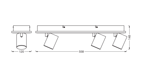 Spot LED triplu ajustabil Ledvance DECOR MARS, 41W, 3100 lm, lumina calda (3000K), IP20, 558mm, Alb, clasa energetica F [2]