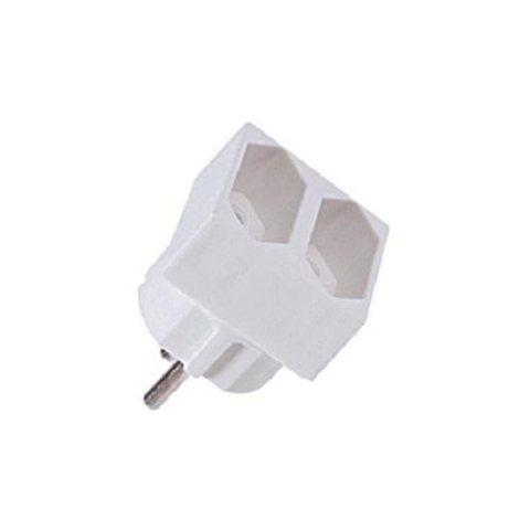 Iluminat - Stecker dublu Bachmann, 2 prize, 230V, 2.5A, culoare alba