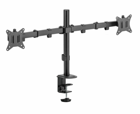 Suport 2 monitoare SeriouxMM66-C024, brat articulat monitor, compatibilitate dimensiune ecran 17"-32", greutate maximă suportata: (per ecran): 9kg, VESA: 75x75, 100x100, inclinare: +45°~-45°, pivotare [3]