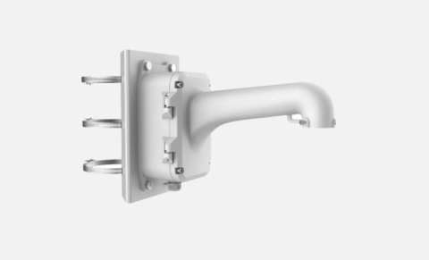Accesorii - Suport de montaj pe stalp pentru camere PTZ DS-1604ZJ-BOX-POLE, material aliaj de aluminiu si metal, dimensiuni: 456.5 mm × 314 mm × 194.9 mm, greutate: 5.7 kg