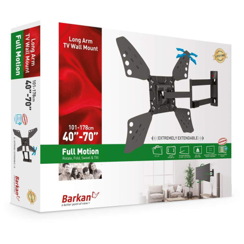 Suporturi TV / Monitor - Suport TV de perete, Barkan 3400L.B, Fix, 32"- 70", VESA 400 x 400 mm, suporta pana la 40kg, negru
