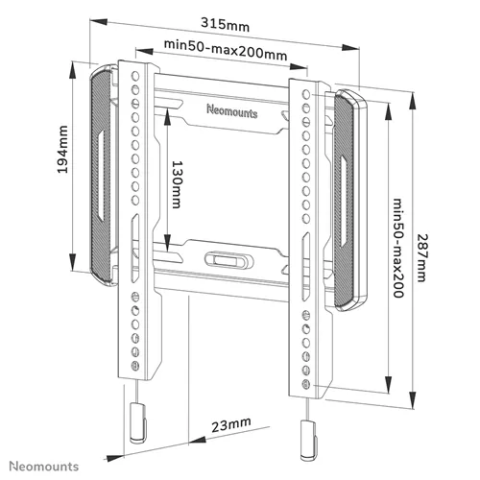 Suport TV de perete, Neomounts by Newstar WL30-550BL12, Fix, 24"- 55", VESA 200x200mm, suporta pana la 45kg, negru [1]