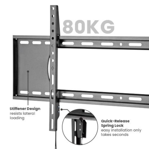 Suport TV de perete Serioux TV73-48F, compatibilitate dimensiune ecran: 43"-90", compatibilitate VESA:50x50, 75x75, 100x100, 100x150, 150x100, 100x200, 200x100, 150x150, 200x200, 200x300, 300x200, 200 [4]