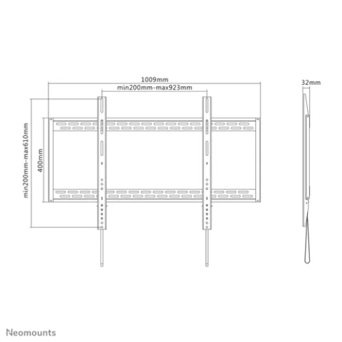 Suport TV fix de perete Neomounts, 60"- 100", VESA 900x600mm, suporta pana la 125kg, negru [5]