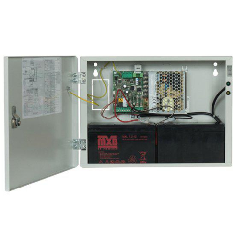 Accesorii - Sursa de alimentare pentru sisteme de detectie incendiu 24V/2.5A in cutie metalica Merawex ZSP100-2.5A-07, loc pentru 2 acumulatori 12V/9Ah, Tensiune de intrare: 100/230VAC, eficienta ridicata sub sar