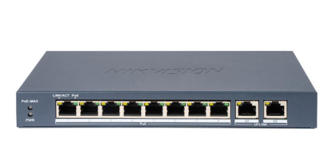 IT & Digital Signage - Switch PoE Hikvision DS-3E0310P-E/M(B): 8 × 10/100 Mbps PoE port, and 2 × Gigabit RJ45 port, PoE standard: IEEE 802.3af;IEEE 802.3at, 8 porturi PoE maxim 30W, buget PoE 80W, tensiune alimentare: 54VDC