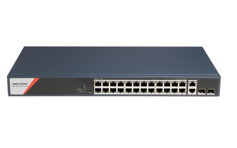 IT & Digital Signage - Switch PoE Hikvision DS-3E1528HP-SI-24P2T2F: 24 x 10/100/1000 Mbps PoE Ports, 2 × 10/100/1000 Mbps RJ45, 2 x 10/100/1000 Mbps SFP, 24 porturi PoE maxim 90W, buget PoE 370W, tensiune alimentare: 100-24