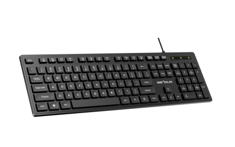 Tastatura Serioux cu fir, interfata USB, 104 taste, material ABS, US Layout, lungime cablu 1.5m PVC, dimensiuni 429*128*20mm; 416g, negru [3]