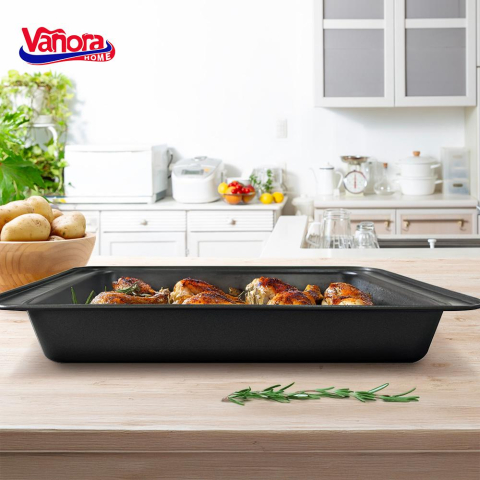 TAVA CUPTOR TEFLON 37X26X5 CM, EASY BAKE, VANORA HOME [2]