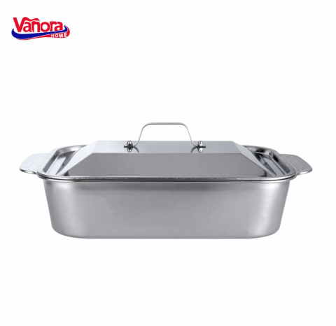 Tavi copt - TAVA INOX CU CAPAC 36.5x22x7 CM, ZIRA, VANORA HOME