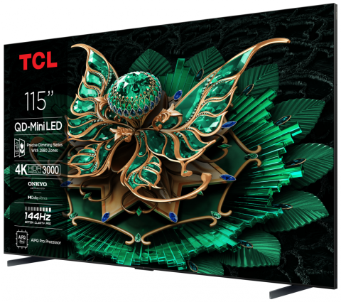 Televizor TCL QD-MiniLED 115C7K, 291 cm, Smart Google TV, 4K Ultra HD ,144Hz, Clasa E, Onkyo [2]