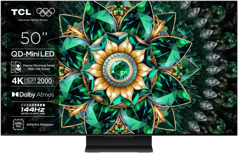 Televizoare - Televizor TCL QD-MiniLED 50Q7C, 126 cm, Smart Google TV, 4K Ultra HD, 144Hz