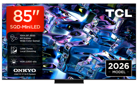 Televizoare - Televizor TCL SQD-MiniLED 85MSQLED80L, 214 cm, Smart Google TV, 4K, Onkyo (Model 2026)