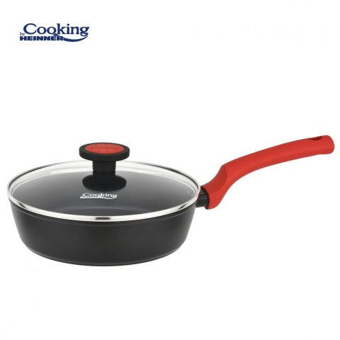 Tigai si seturi - TIGAIE ALUMINIU FORJAT + CAPAC 24X6.5 CM, REDMOON, COOKING BY HEINNER