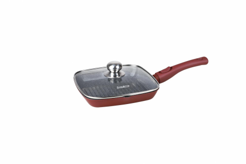 Tigai si seturi - TIGAIE GRILL ALUMINIU TURNAT+CAPAC 24x4 CM,CALABRIA, COOKING BY HEINNER
