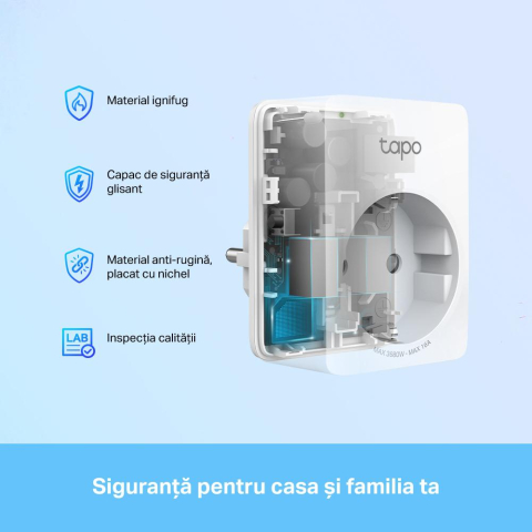 TP-Link MINI SMART WI-FI SOCKET TAPO P110(4-PACK), Protocol: IEEE 802.11b/g/n, Bluetooth 4.2 (doar pentru onboarding), 2.4 GHz, Cerințe de sistem: Android 4.4 sau o versiune mai recentă, iOS 9.0 sau o [2]