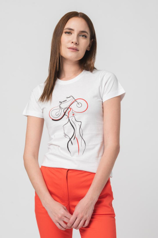 TSHIRT CASUAL F DOAMNA CU... WHITE-M [4]