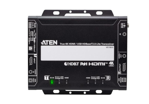 Extendere audio-video - Video Extender Aten 4K HDMI/USB HDBaseT; Tipul: Emițător & receiver AV, Rezoluţia maximă: 4096 x 2160 Pixel, Maximă de transfer de la distanţă: 40 m. Tehnologia de conectare: Prin cablu, Conector USB: