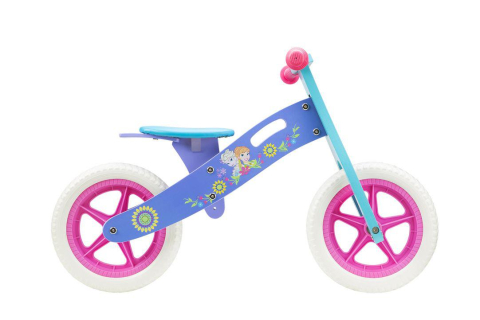 Biciclete - WOODEN BALANCE BIKE, SEVEN, MODEL FROZEN, 12 INCH, MOV BLUE