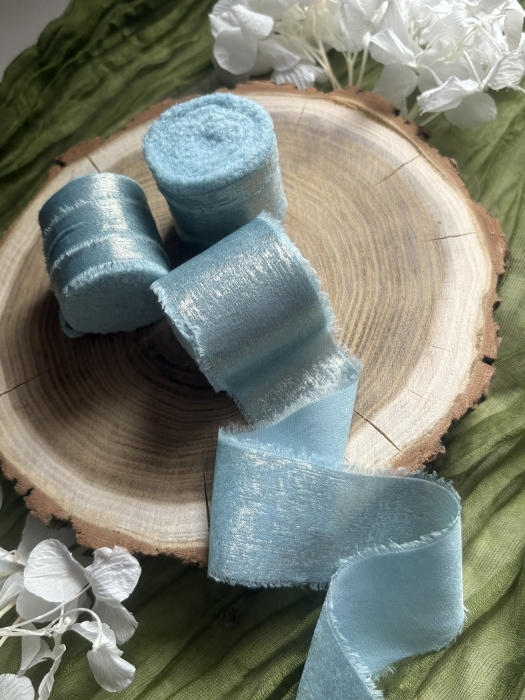 Panglică cu reflexii fine bleu pentru decor elegant | AnArt Boutique [3]