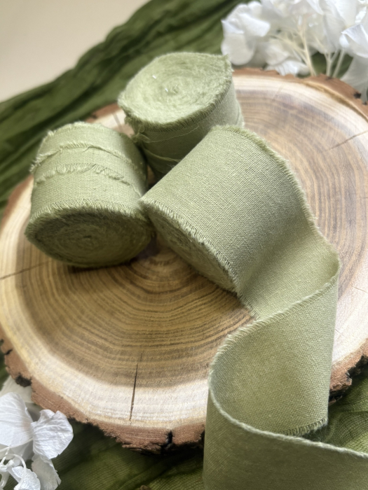 Panglică de bumbac verde olive pentru decor elegant | AnArt Boutique [3]