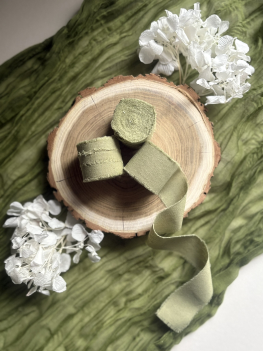 Panglică de bumbac verde olive pentru decor elegant | AnArt Boutique [1]