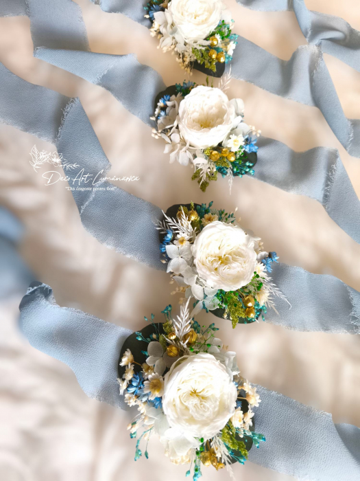 Panglică de mătase albastru prăfuit pentru decor elegant | AnArt Boutique [3]